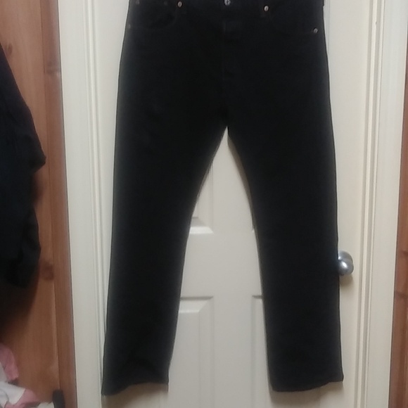Levis 501 Button Fly Black Jeans W38 L32 - Picture 1 of 6